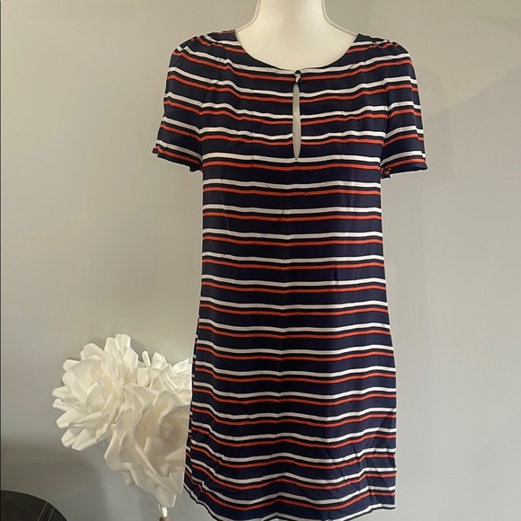 J Crew Striped Black and White Dress Size 4 - Picture 2 of 6